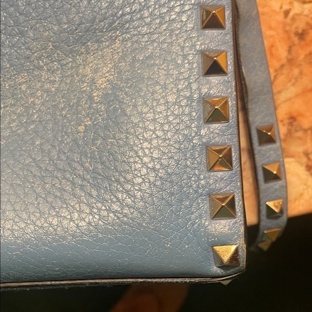 Authentic Valentino Garavani used Blue Studded Crossbody Bag - Picture 9 of 16